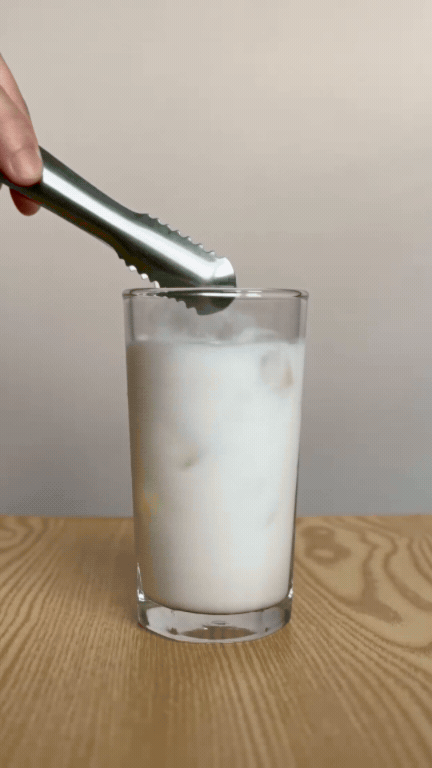 pour matcha into milk