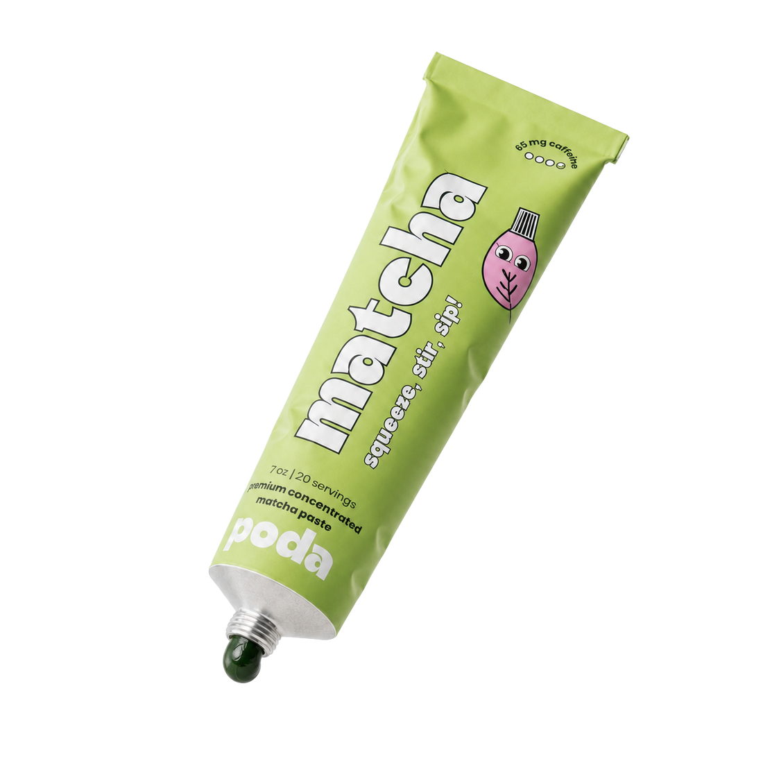 Poda tube squeezing thick matcha paste