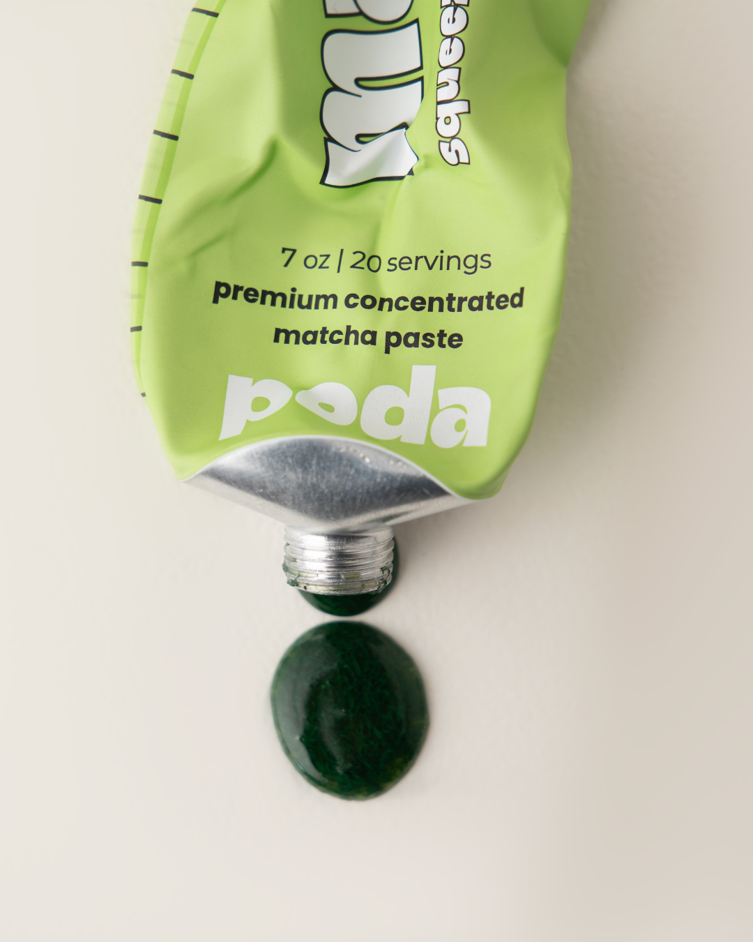 poda matcha paste aluminum squeeze tube — organic matcha concentrate